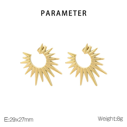 1 Pair Simple Style Solid Color Plating 304 Stainless Steel 18K Gold Plated Ear Studs