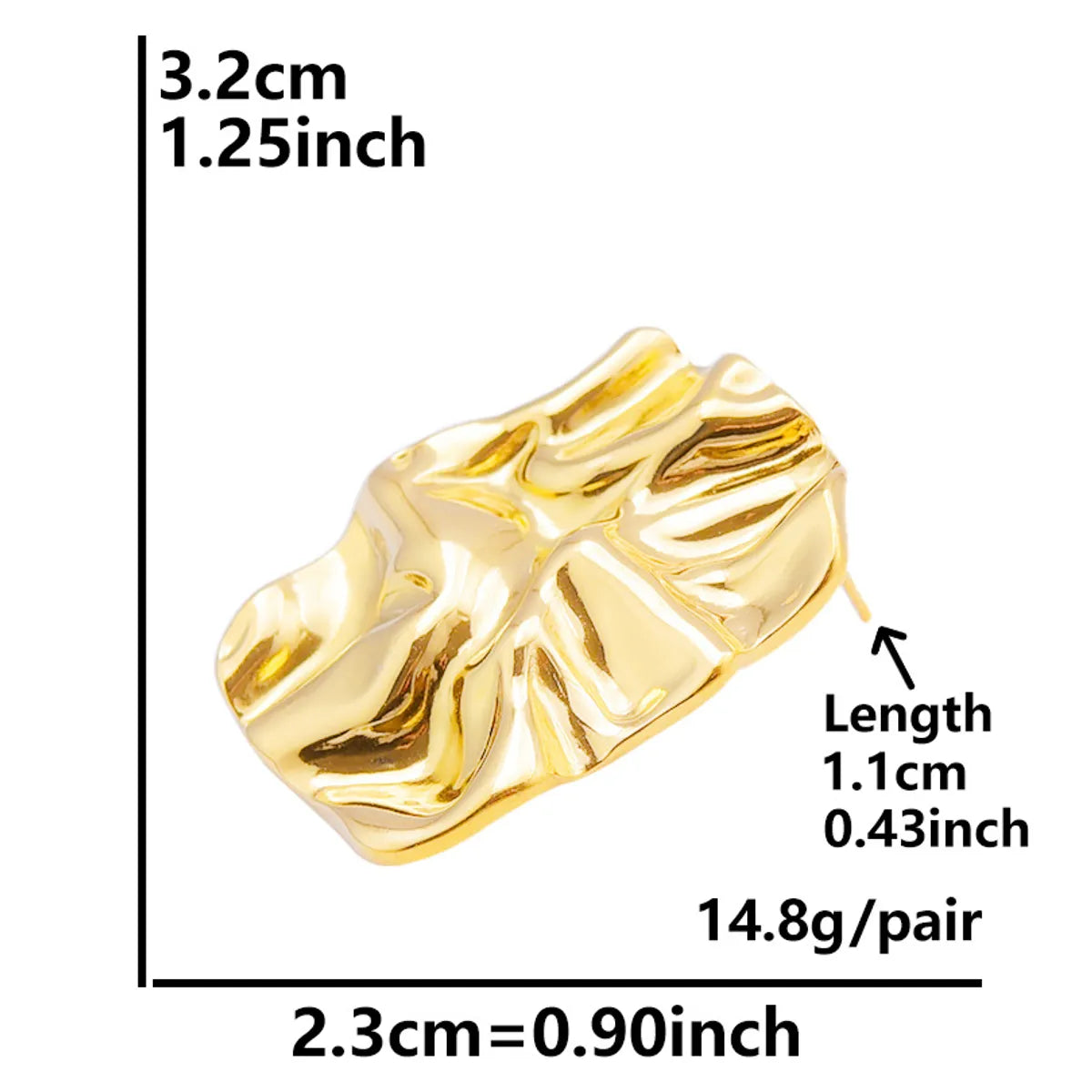 1 Pair Simple Style Solid Color Plating 304 Stainless Steel 18K Gold Plated Ear Studs