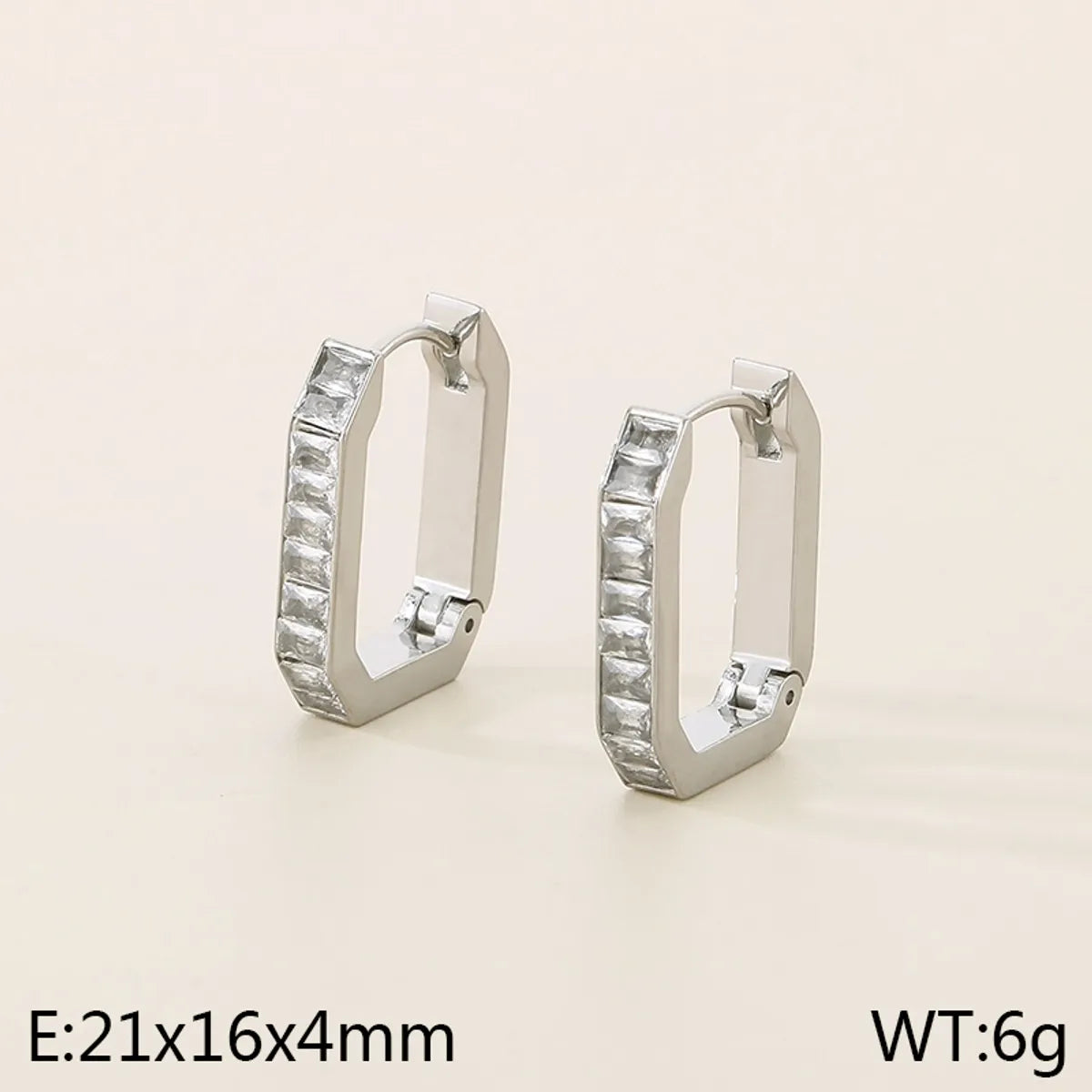 1 Pair Simple Style Solid Color Plating 304 Stainless Steel 18K Gold Plated Earrings