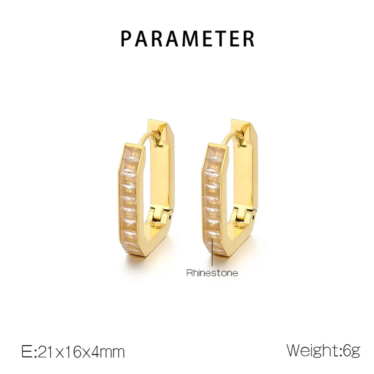 1 Pair Simple Style Solid Color Plating 304 Stainless Steel 18K Gold Plated Earrings