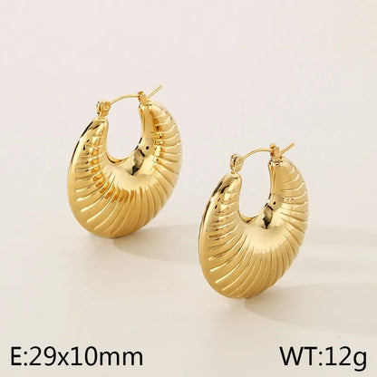 1 Pair Simple Style Solid Color Plating 304 Stainless Steel 18K Gold Plated Earrings