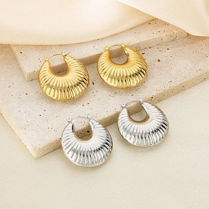 1 Pair Simple Style Solid Color Plating 304 Stainless Steel 18K Gold Plated Earrings