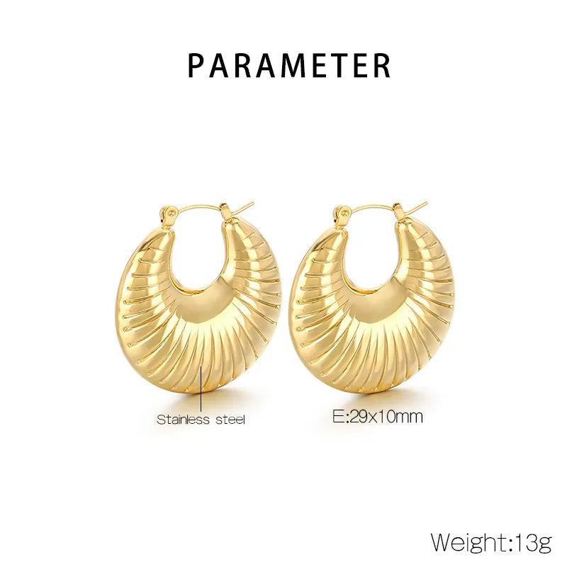 1 Pair Simple Style Solid Color Plating 304 Stainless Steel 18K Gold Plated Earrings