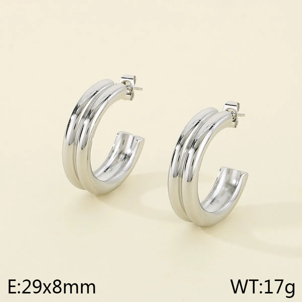 1 Pair Simple Style Solid Color Plating 304 Stainless Steel Ear Studs