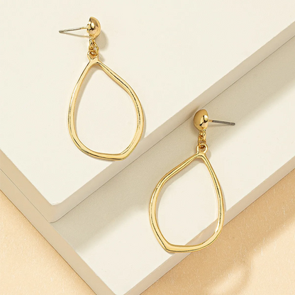 1 Pair Simple Style Solid Color Plating Alloy Gold Plated Drop Earrings