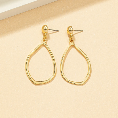 1 Pair Simple Style Solid Color Plating Alloy Gold Plated Drop Earrings