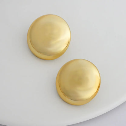 1 Pair Simple Style Solid Color Plating Alloy Gold Plated Ear Studs