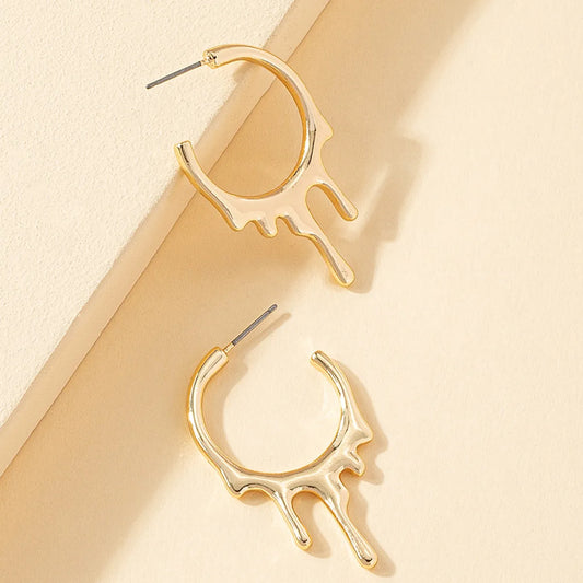 1 Pair Simple Style Solid Color Plating Alloy Gold Plated Ear Studs