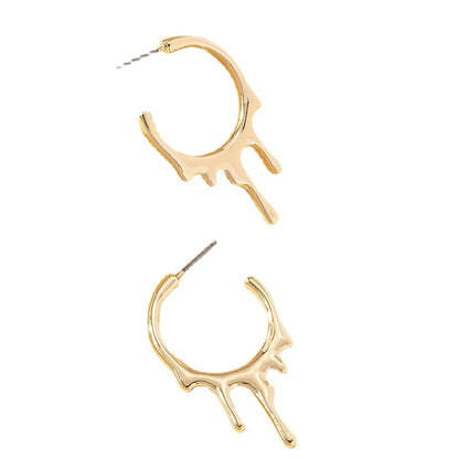 1 Pair Simple Style Solid Color Plating Alloy Gold Plated Ear Studs