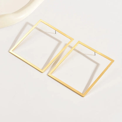 1 Pair Simple Style Solid Color Plating Alloy Gold Plated Ear Studs