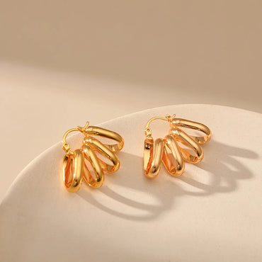 1 Pair Simple Style Solid Color Plating Copper 18k Gold Plated Earrings