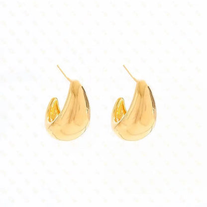 1 Pair Simple Style Solid Color Plating Copper 24k Gold Plated Ear Studs