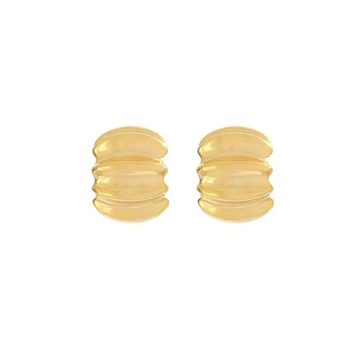 1 Pair Simple Style Solid Color Plating Copper 24k Gold Plated Ear Studs