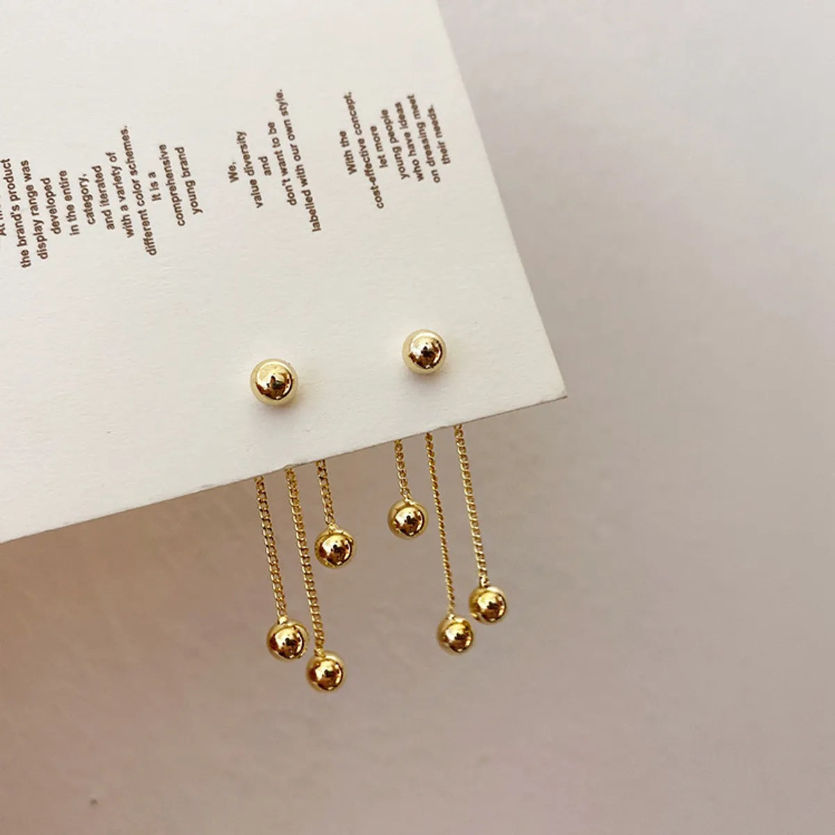 1 Pair Simple Style Solid Color Plating Copper Gold Plated Drop Earrings