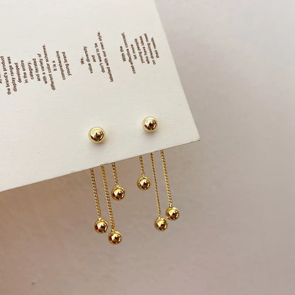 1 Pair Simple Style Solid Color Plating Copper Gold Plated Drop Earrings