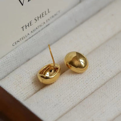 1 Pair Simple Style Solid Color Plating Copper Gold Plated Ear Studs