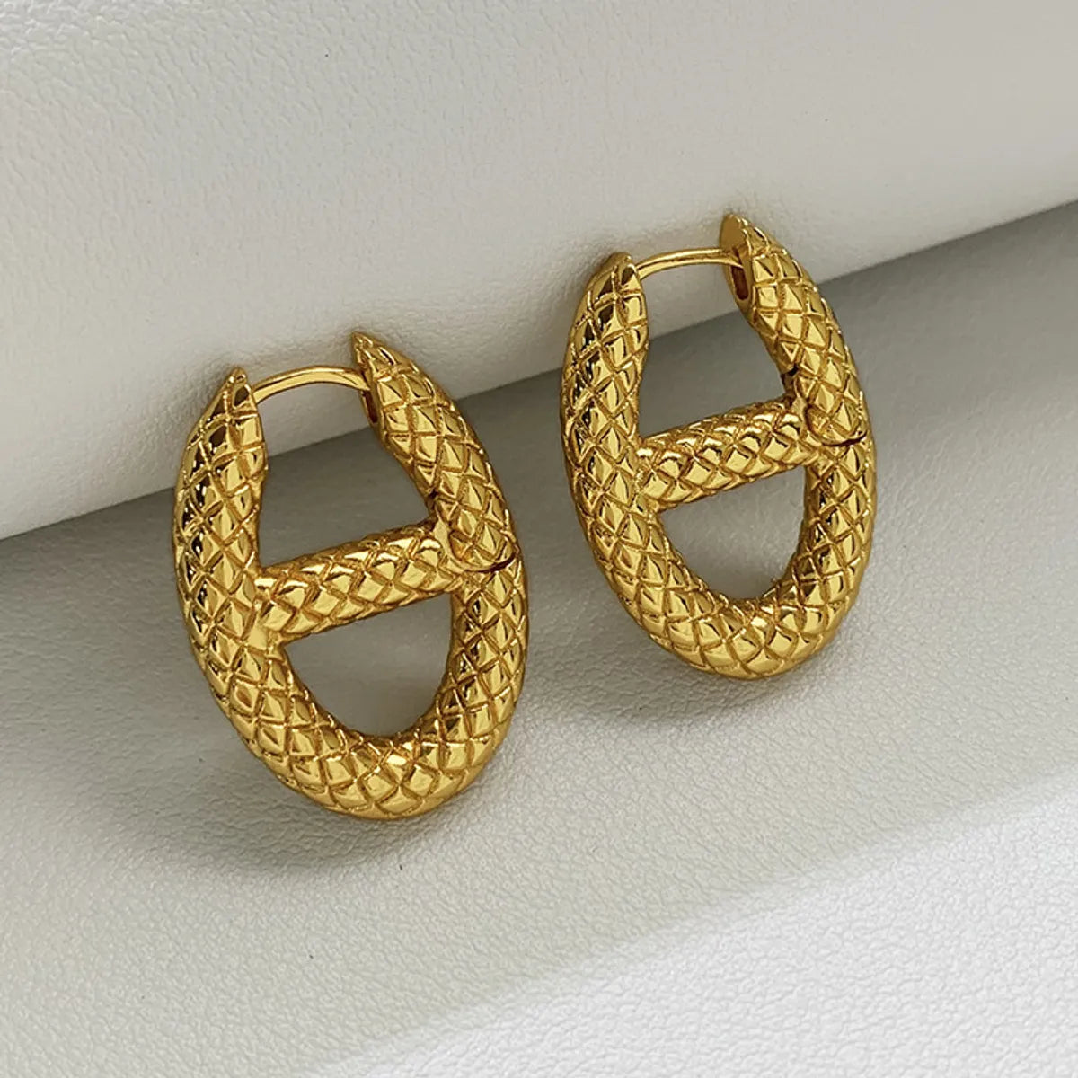 1 Pair Simple Style Solid Color Plating Copper Gold Plated Ear Studs