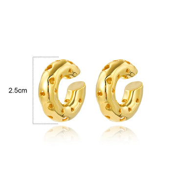 1 Pair Simple Style Solid Color Plating Copper Gold Plated Ear Studs