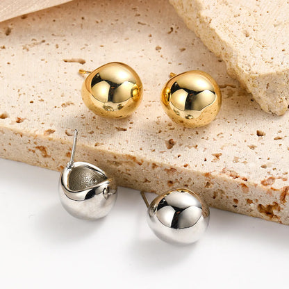 1 Pair Simple Style Solid Color Plating Copper Gold Plated Ear Studs