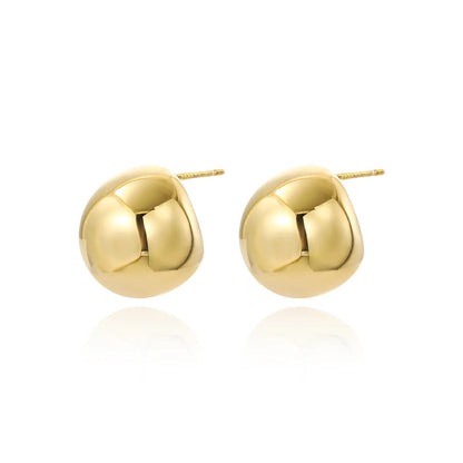 1 Pair Simple Style Solid Color Plating Copper Gold Plated Ear Studs