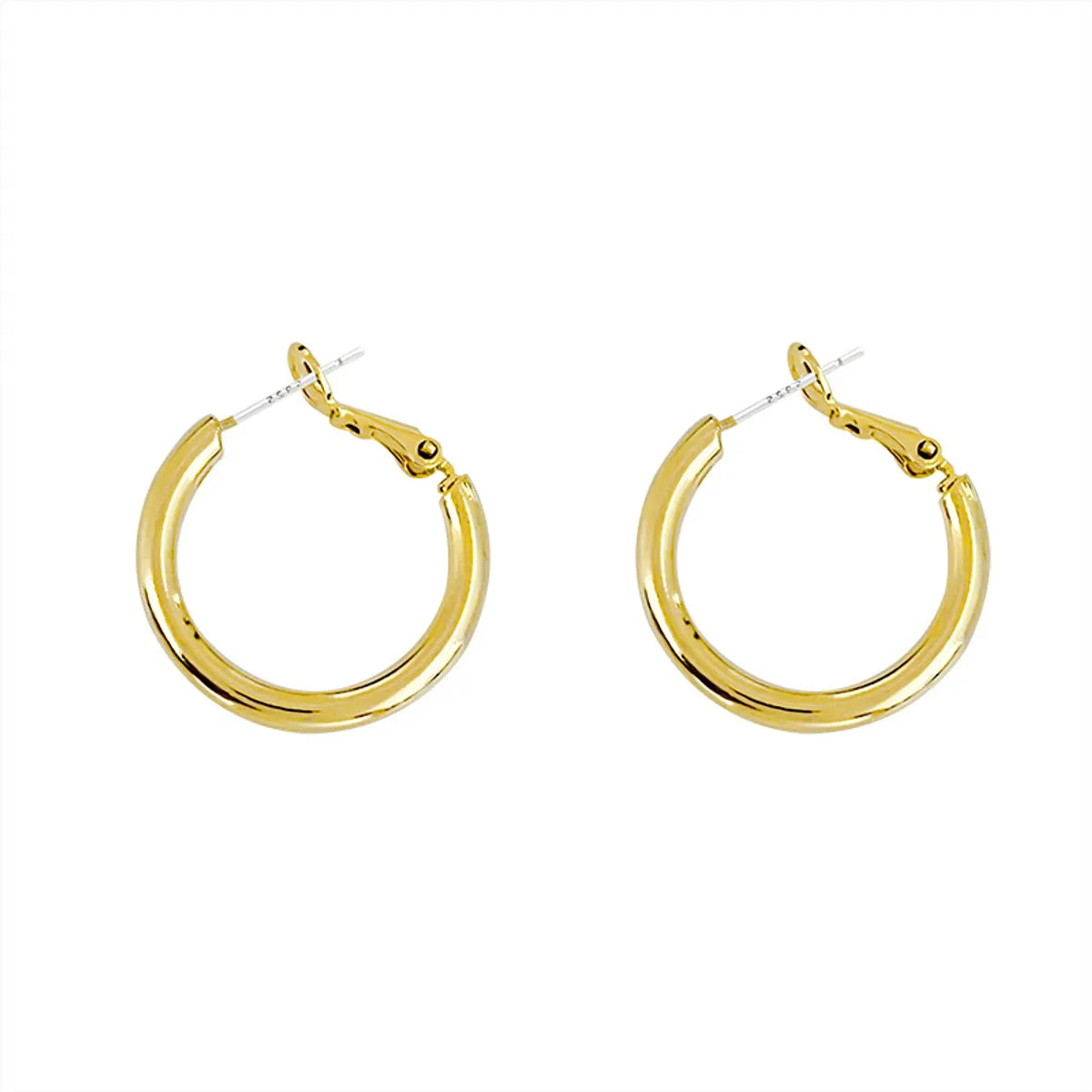 1 Pair Simple Style Solid Color Plating Copper Gold Plated Earrings