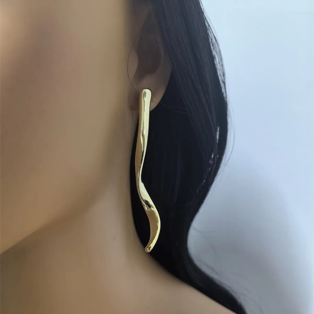 1 Pair Simple Style Solid Color Plating Copper Gold Plated Silver Plated Drop Earrings