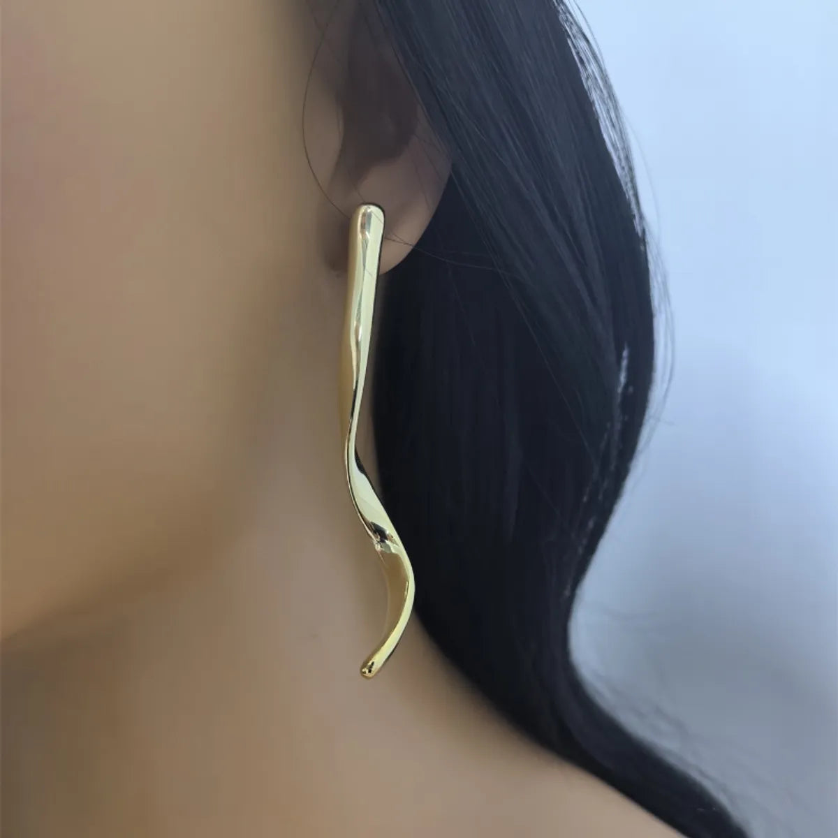 1 Pair Simple Style Solid Color Plating Copper Gold Plated Silver Plated Drop Earrings