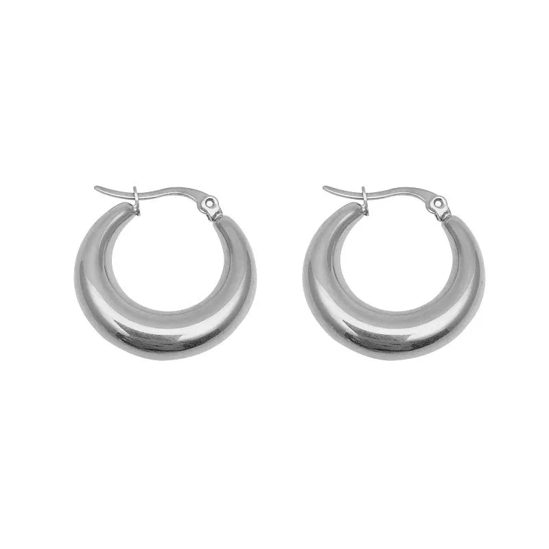 1 Pair Simple Style Solid Color Plating Copper Hoop Earrings