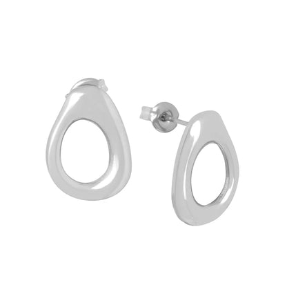 1 Pair Simple Style Solid Color Plating Hollow Out Titanium Steel 18k Gold Plated Ear Studs