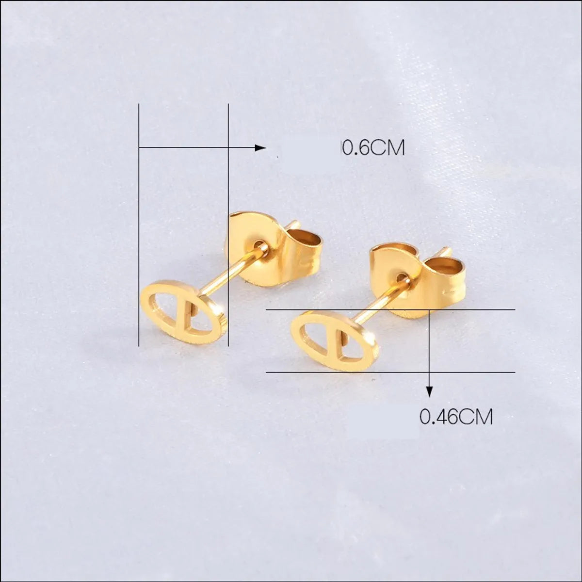 1 Pair Simple Style Solid Color Plating Hollow Out Titanium Steel Ear Studs