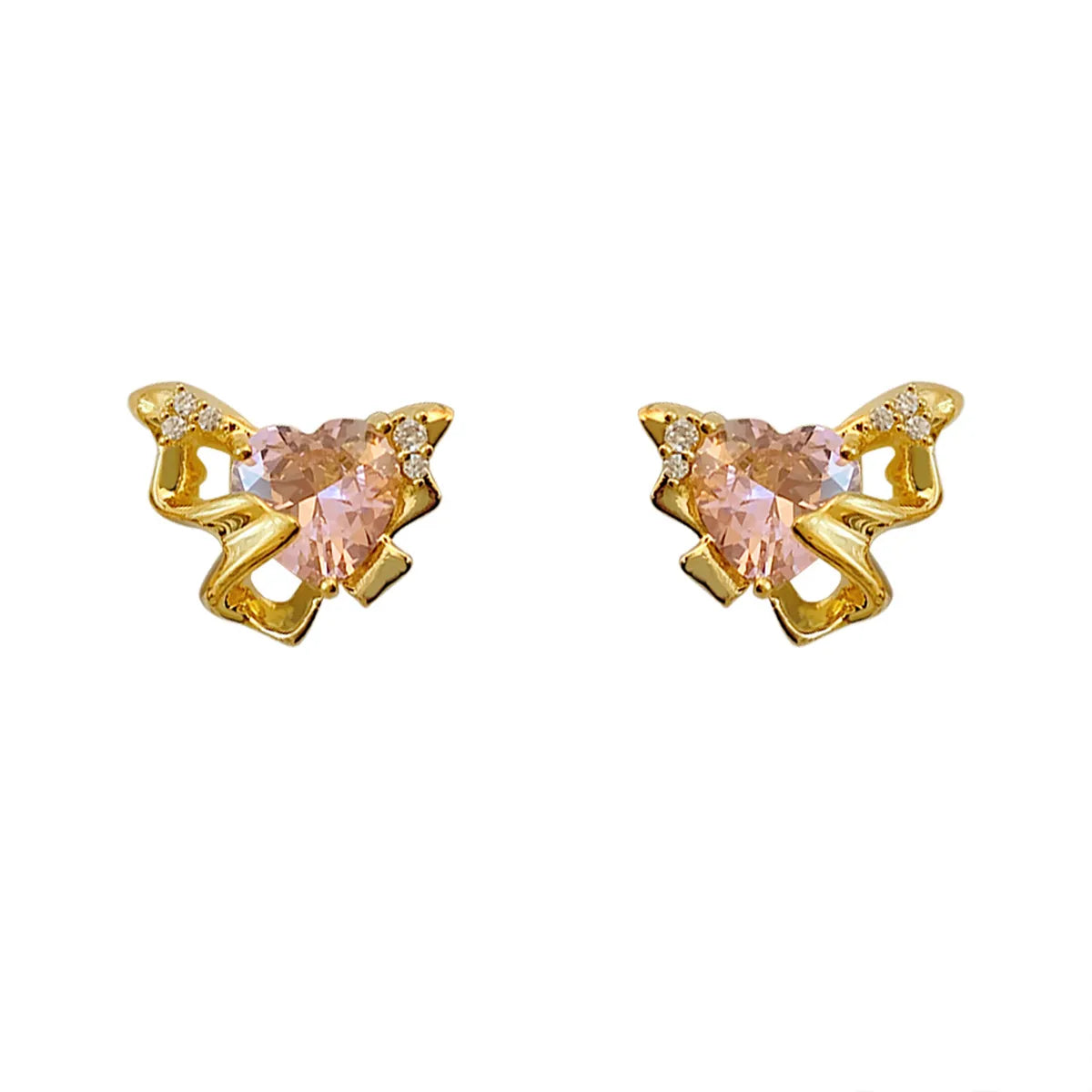 1 Pair Simple Style Solid Color Plating Inlay Copper Zircon 18K Gold Plated Ear Studs