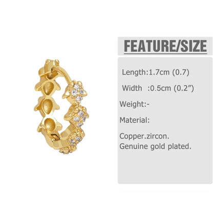 1 Pair Simple Style Solid Color Plating Inlay Copper Zircon 18k Gold Plated Hoop Earrings