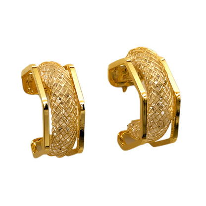 1 Pair Simple Style Solid Color Plating Inlay Copper Zircon 24k Gold Plated Ear Studs