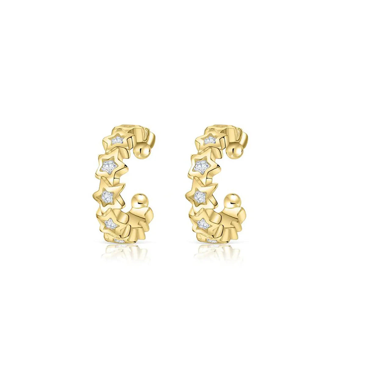 1 Pair Simple Style Solid Color Plating Inlay Copper Zircon Gold Plated Drop Earrings Ear Studs