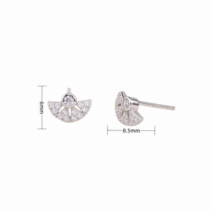 1 Pair Simple Style Solid Color Plating Inlay Sterling Silver Zircon White Gold Plated Silver Plated Ear Studs