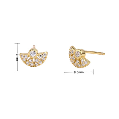 1 Pair Simple Style Solid Color Plating Inlay Sterling Silver Zircon White Gold Plated Silver Plated Ear Studs