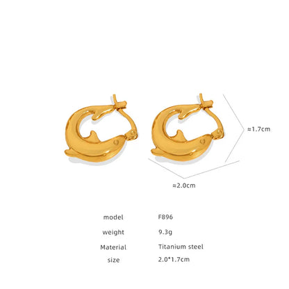 1 Pair Simple Style Solid Color Plating Inlay Titanium Steel 18K Gold Plated Ear Studs