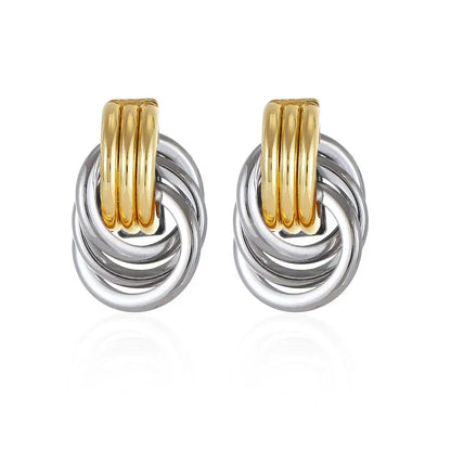 1 Pair Simple Style Solid Color Plating Iron Ear Studs