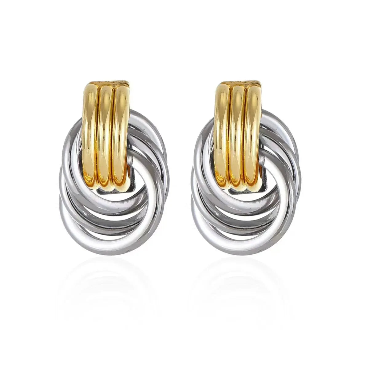 1 Pair Simple Style Solid Color Plating Iron Ear Studs