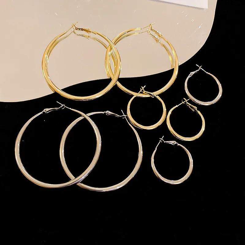 1 Pair Simple Style Solid Color Plating Iron Earrings