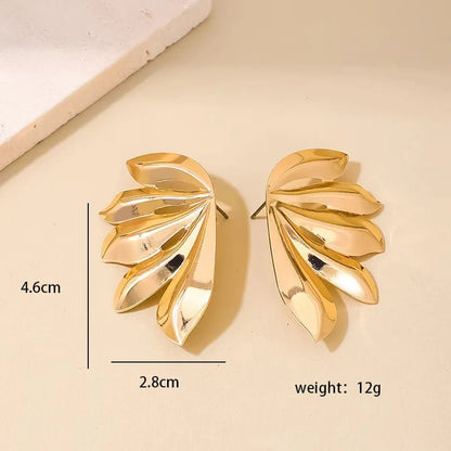 1 Pair Simple Style Solid Color Plating Iron Ear Studs