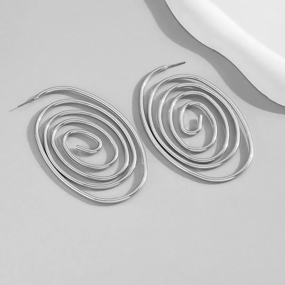 1 Pair Simple Style Solid Color Plating Iron Ear Studs