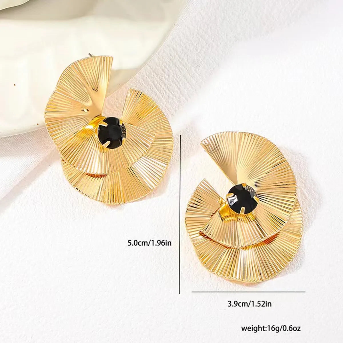 1 Pair Simple Style Solid Color Plating Iron Ear Studs