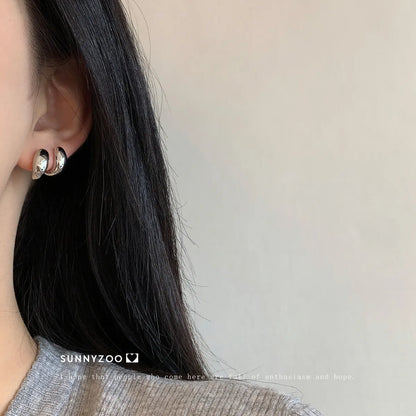 1 Pair Simple Style Solid Color Plating Metal Ear Studs