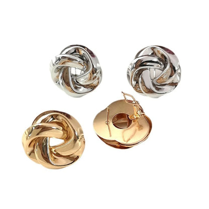 1 Pair Simple Style Solid Color Plating Metal Gold Plated Ear Studs