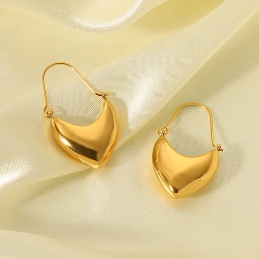 1 Pair Simple Style Solid Color Plating Stainless Steel 18k Gold Plated Drop Earrings