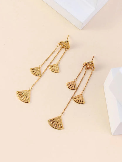 1 Pair Simple Style Solid Color Plating Stainless Steel 18k Gold Plated Drop Earrings