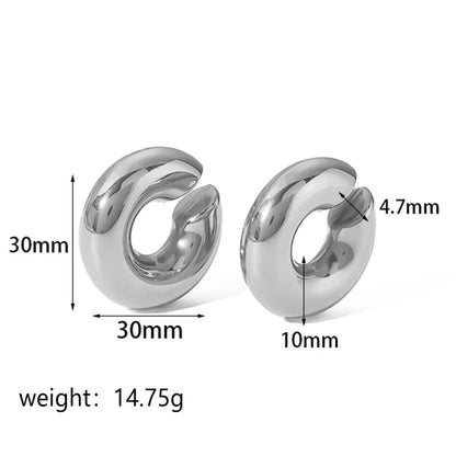 1 Pair Simple Style Solid Color Plating Stainless Steel 18k Gold Plated Ear Cuffs