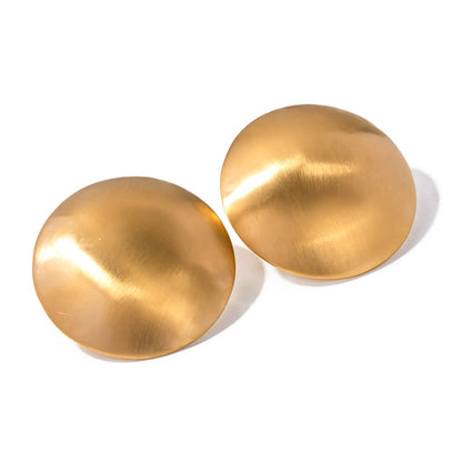 1 Pair Simple Style Solid Color Plating Stainless Steel 18k Gold Plated Ear Studs