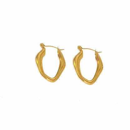 1 Pair Simple Style Solid Color Plating Stainless Steel 18k Gold Plated Ear Studs